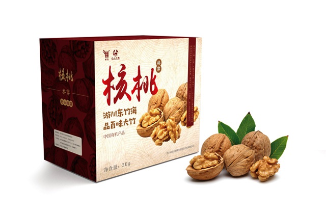 大竹農(nóng)產(chǎn)品核桃視覺包裝設計-大竹區(qū)域公用品牌形象設計、視覺元素提煉、手繪插畫、字體設計、產(chǎn)品包裝設計、宣傳冊設計